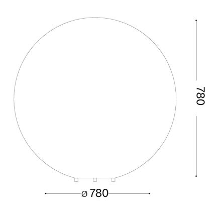 Ideal Lux - Vonkajšie svietidlo DORIS 1xE27/60W/230V Ø 78 cm IP44 sivé