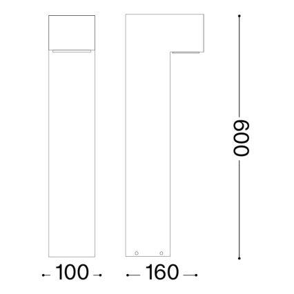 Ideal Lux - Vonkajšie svietidlo SIRIO 1xGX53/9W/230V 60 cm IP65 hnedé