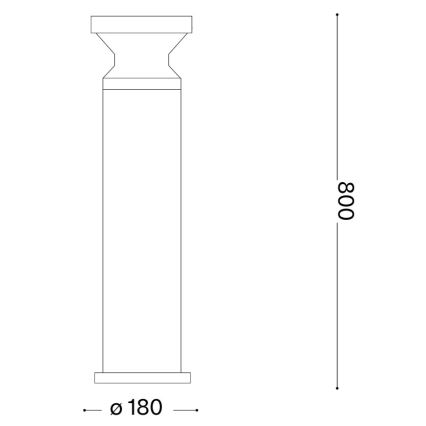Ideal Lux - Vonkajšie svietidlo TORRE 1xE27/15W/230V 80 cm IP65 antracit