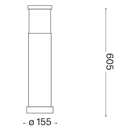 Ideal Lux - Vonkajšie svietidlo TRONCO 1xE27/42W/230V 60 cm IP65 čierne