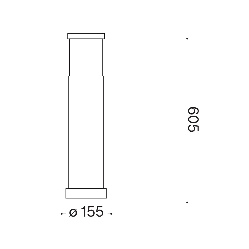 Ideal Lux - Vonkajšie svietidlo TRONCO 1xE27/42W/230V 60 cm IP65 čierne