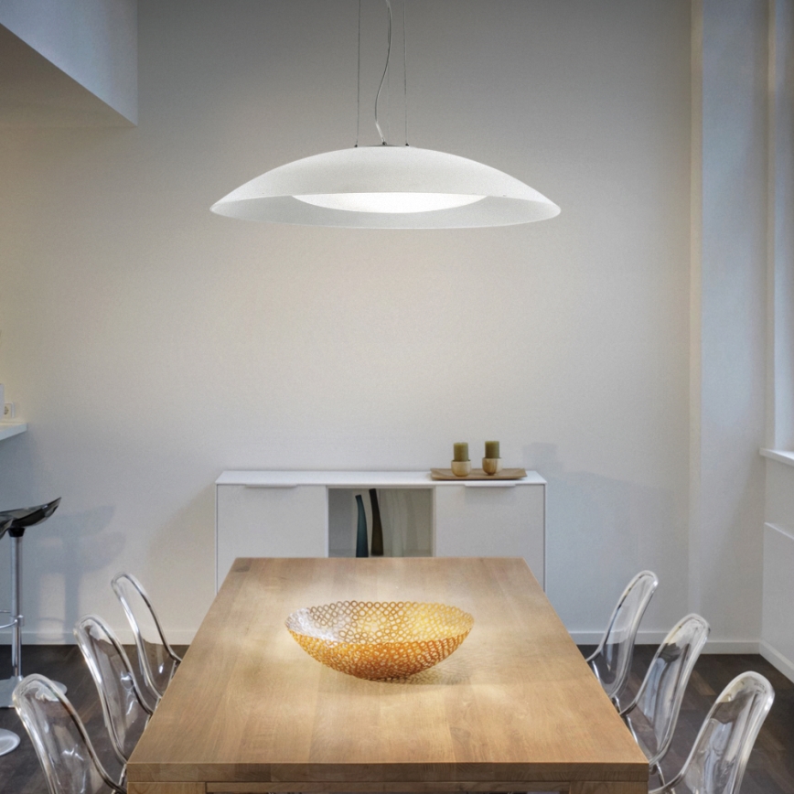 Ideal Lux - Závesné svietidlo na lanku 3xE27/60W/230V Ø 64 cm biela
