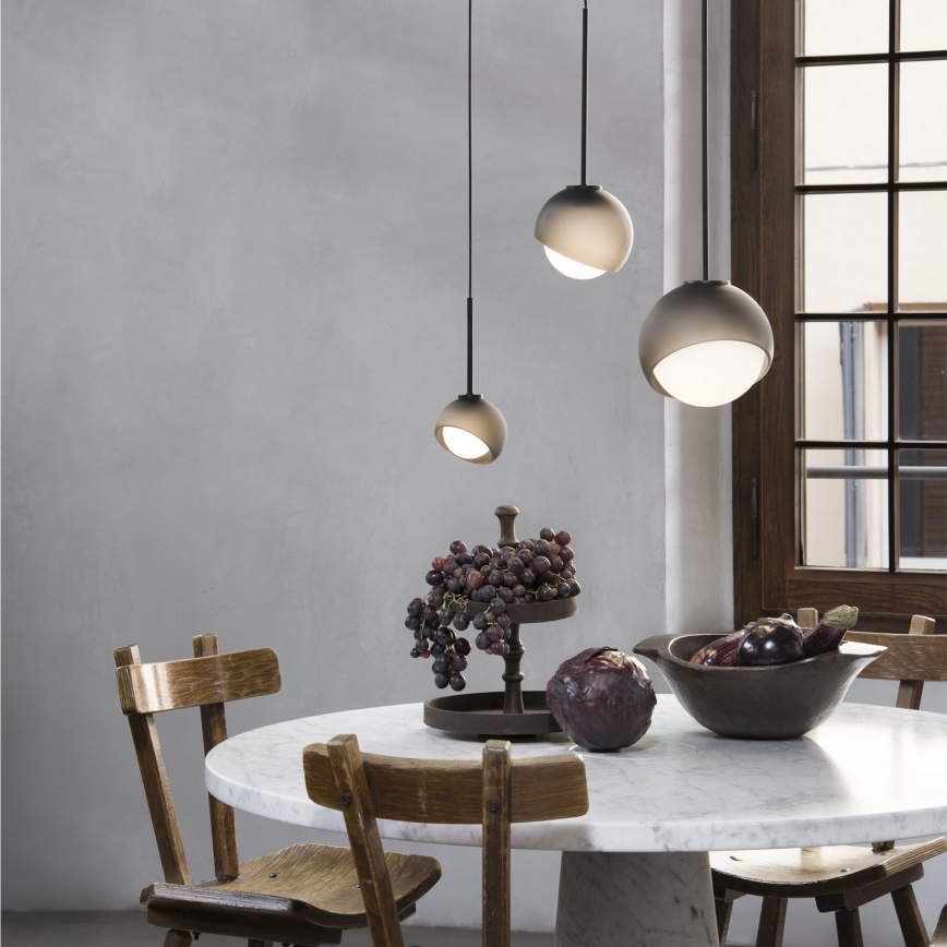 Ideal Lux - Závesné svietidlo na lanku BLOOM 1xE27/42W/230V pr. 17 cm čierne
