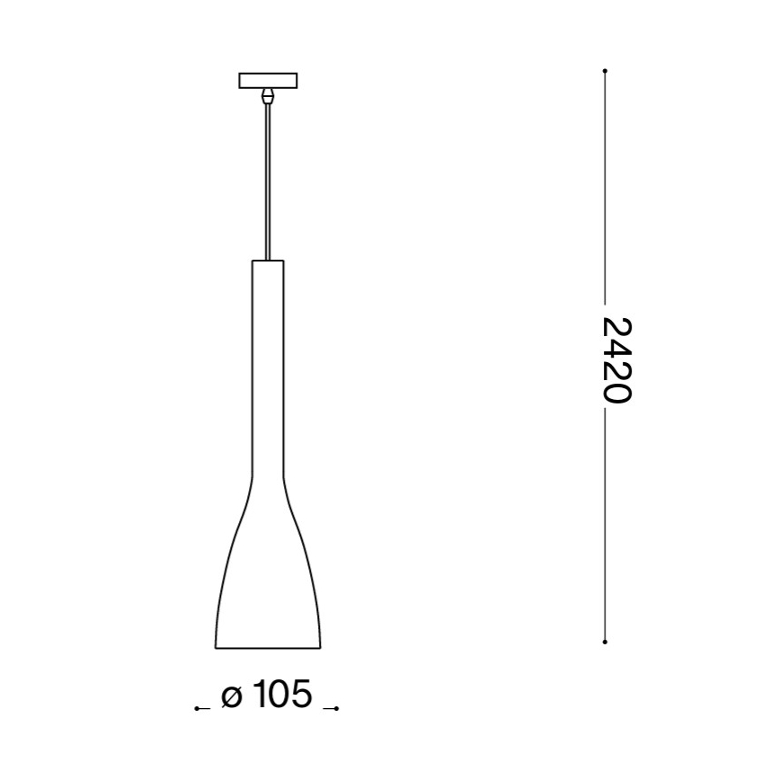 Ideal Lux - Závesné svietidlo na lanku FLUT 1xE14/40W/230V priemer 10,5 cm, čierne