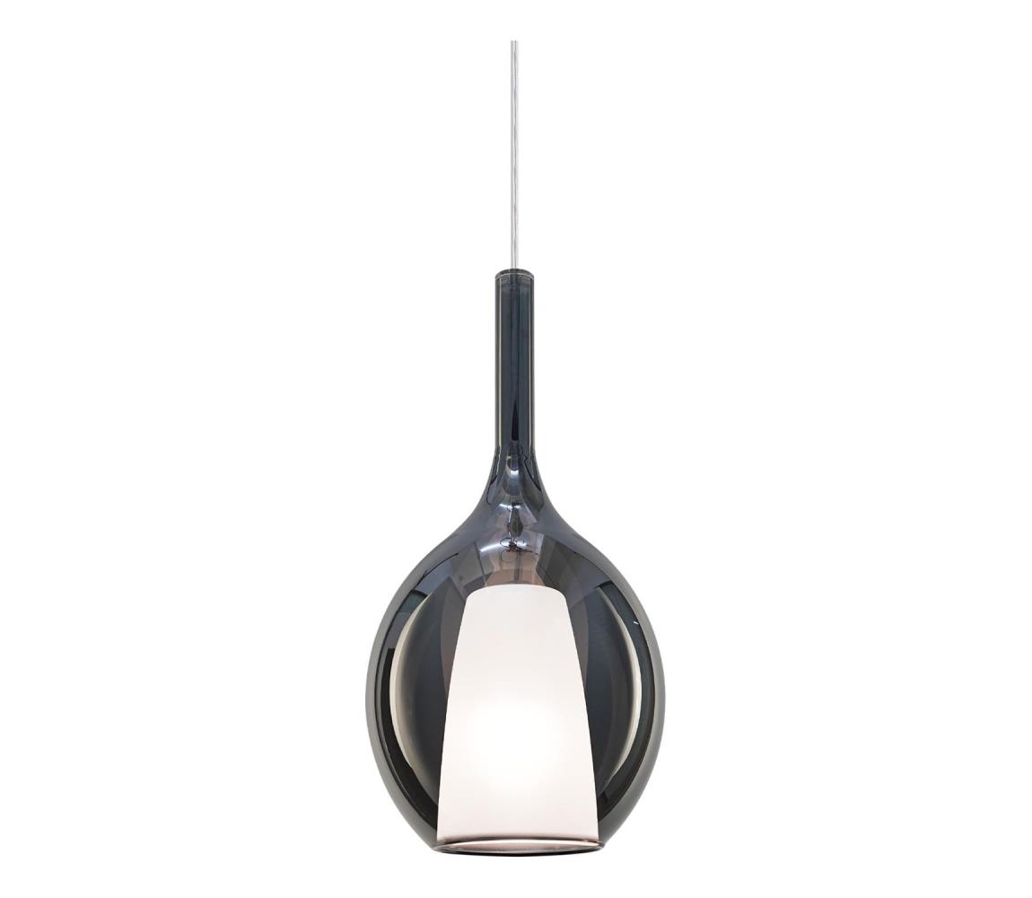 Ideal Lux - Závesné svietidlo na lanku KALIQUE 1xE27/42W/230V priemer 18 cm dymovo-čierna 359984