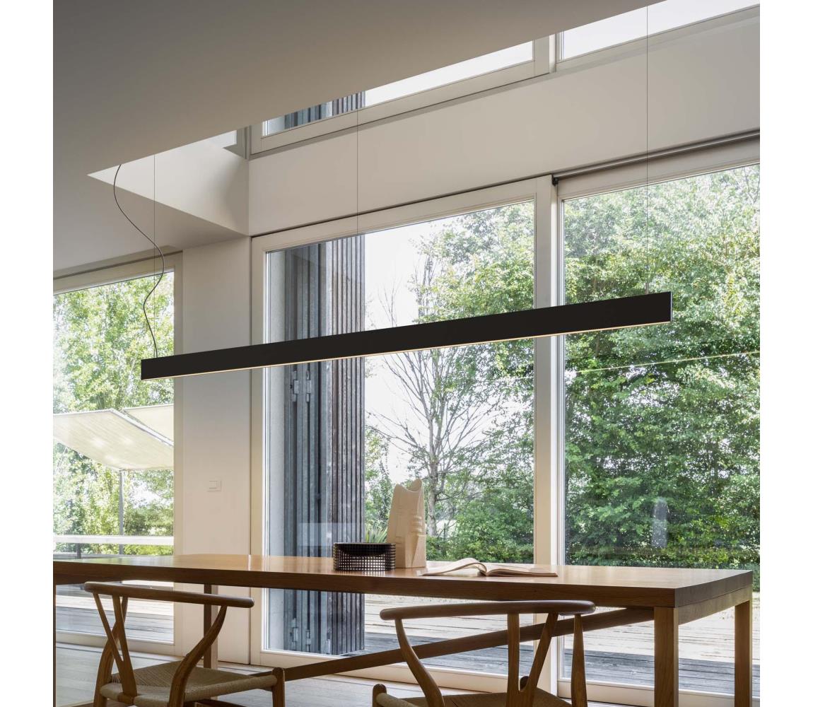 Ideal Lux - Závesný LED luster na lane LINUS LED/32W/230V 3000K CRI 90 120 cm čierna 241975
