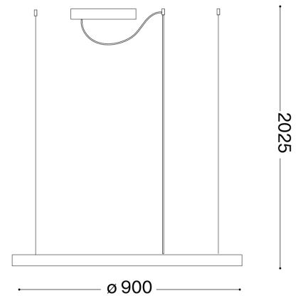 Ideal Lux - LED luster na lane ORACLE SLIM LED/53W/230V 3000K CRI 90 pr. 90 cm zlatý