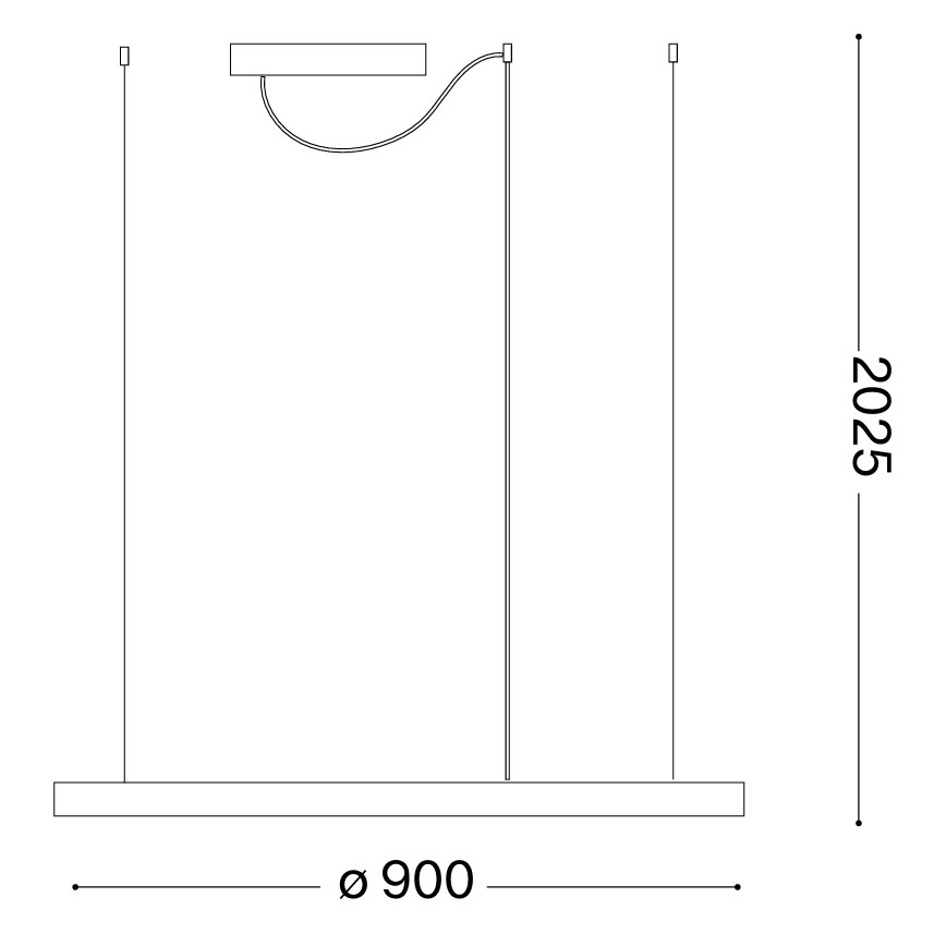 Ideal Lux - LED luster na lane ORACLE SLIM LED/53W/230V 3000K CRI 90 pr. 90 cm zlatý