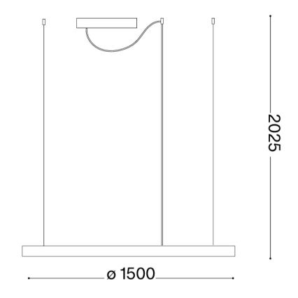 Ideal Lux - LED luster na lanku ORACLE SLIM LED/83W/230V 3000K CRI 90 pr. 150 cm zlatý