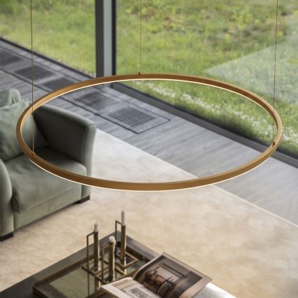 Ideal Lux - Závesný LED luster na lankách ORACLE SLIM LED/29W/230V 3000K CRI 90 priemer 50 cm zlatý