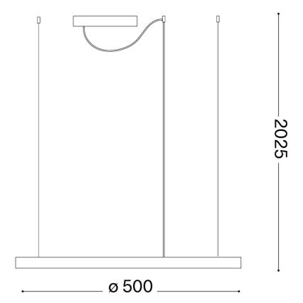Ideal Lux - Závesný LED luster na lankách ORACLE SLIM LED/29W/230V 3000K CRI 90 priemer 50 cm zlatý