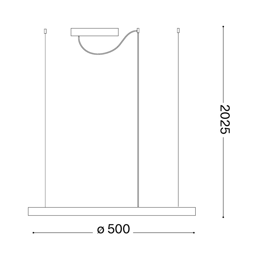 Ideal Lux - Závesný LED luster na lankách ORACLE SLIM LED/29W/230V 3000K CRI 90 priemer 50 cm zlatý