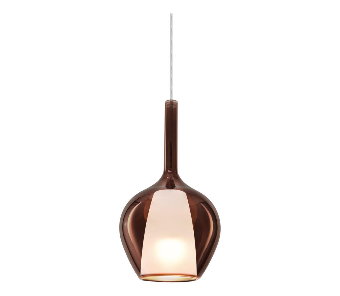 Ideal Lux - Závesný luster KALIQUE na lanku 1xE27/42W/230V priemer 18 cm dymovo-medený 359915