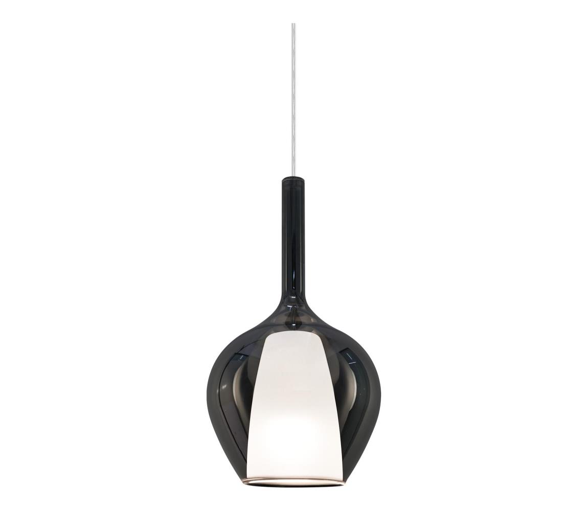 Ideal Lux - Závesný luster na kábli KALIQUE 1xE27/42W/230V priemer 18 cm dymová čierna 359861