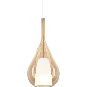 Ideal Lux - Závesný luster na lankách KALIQUE 1xE27/42W/230V, priemer 18 cm, dymovo-béžový