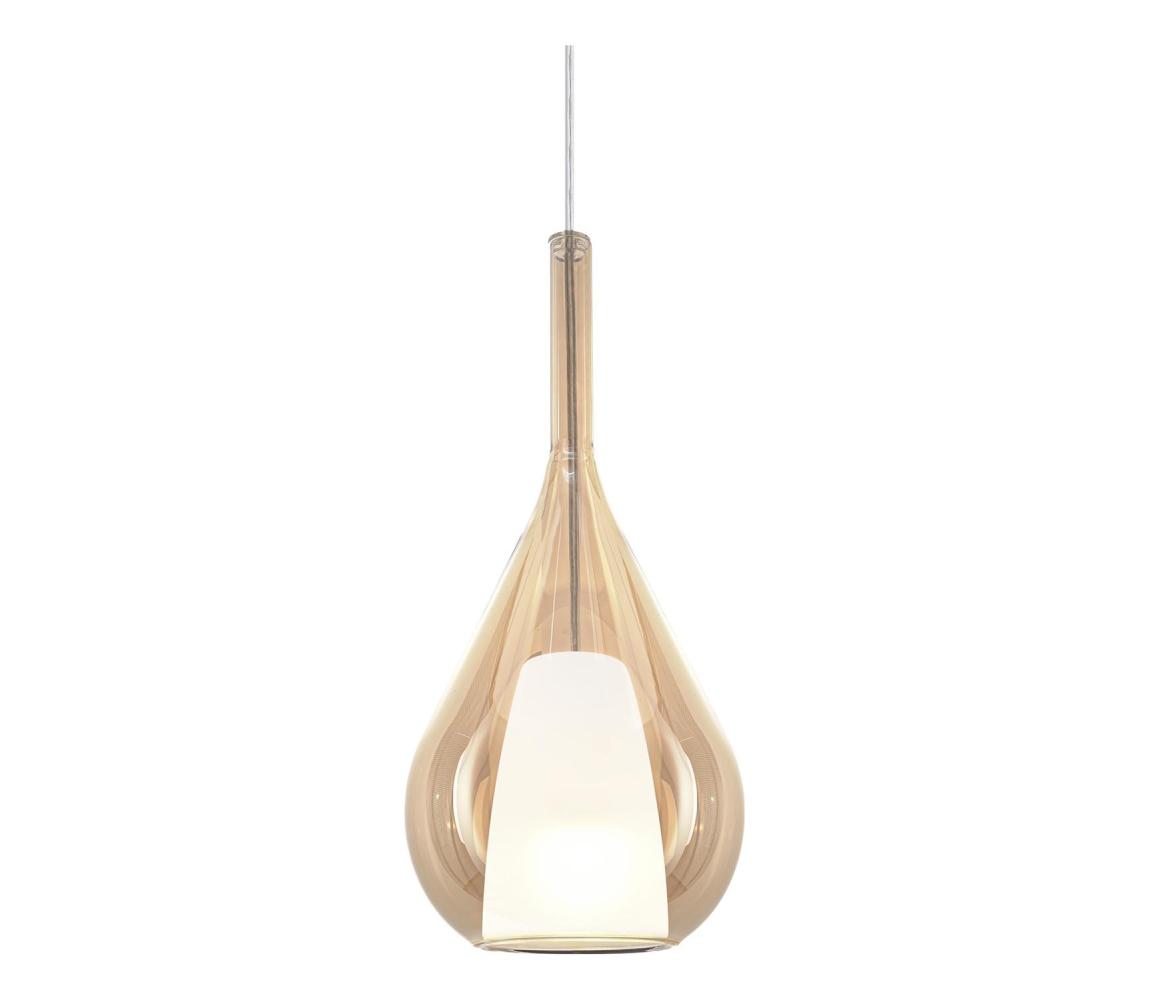 Ideal Lux - Závesný luster na lankách KALIQUE 1xE27/42W/230V, priemer 18 cm, dymovo-béžový 360058