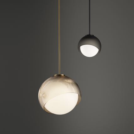 Ideal Lux - Závesný luster na lanku BLOOM 1xE27/42W/230V pr. 17 cm zlatá/dymová béžová