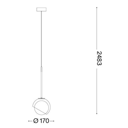 Ideal Lux - Závesný luster na lanku BLOOM 1xE27/42W/230V pr. 17 cm zlatá/dymová béžová
