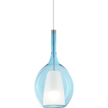 Ideal Lux - Závesný luster na lanku KALIQUE 1xE27/42W/230V pr. 18 cm dymová modrá
