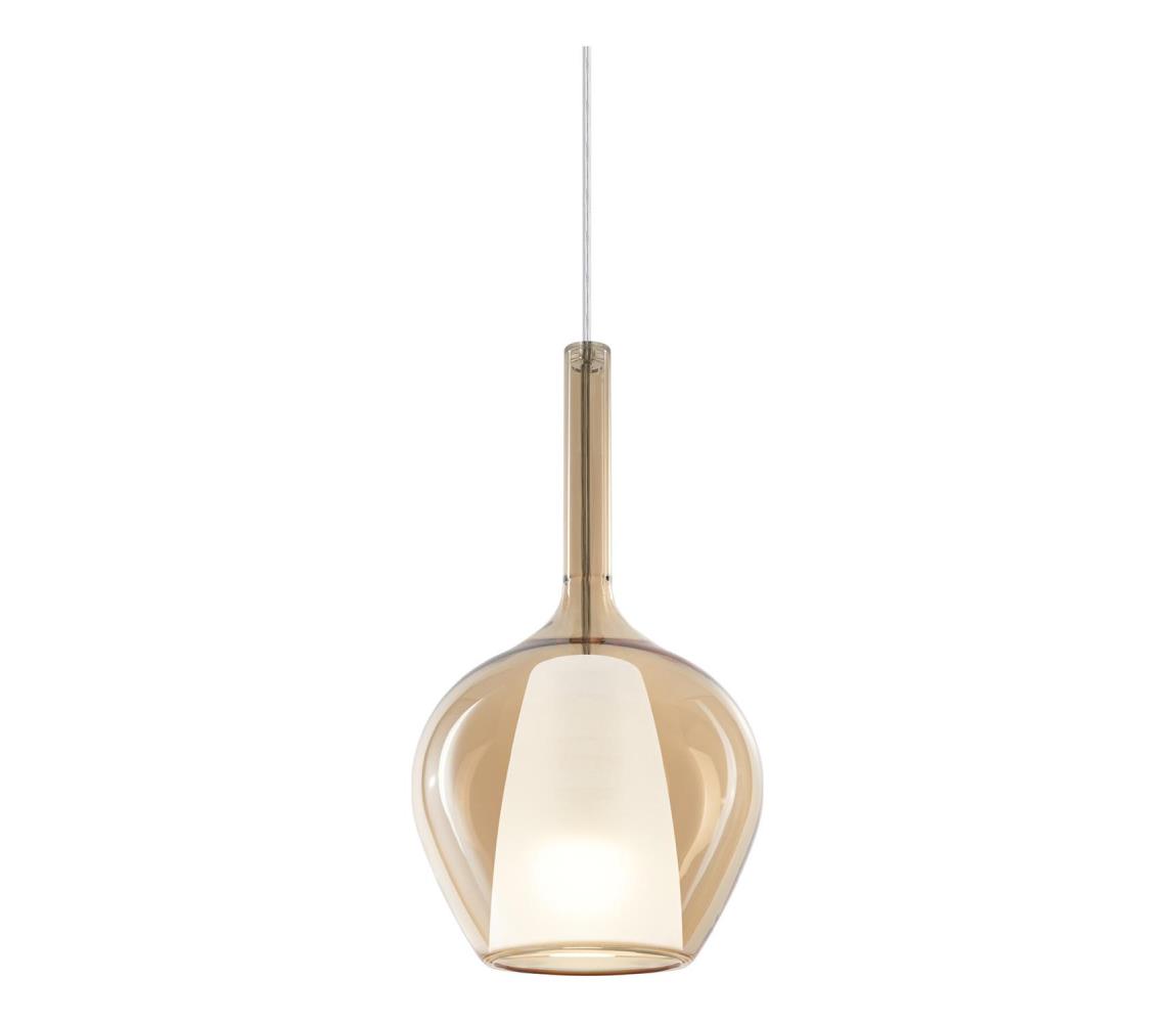 Ideal Lux - Závesný luster na lanku KALIQUE 1xE27/42W/230V pr. 18 cm dymovo-béžová 359885