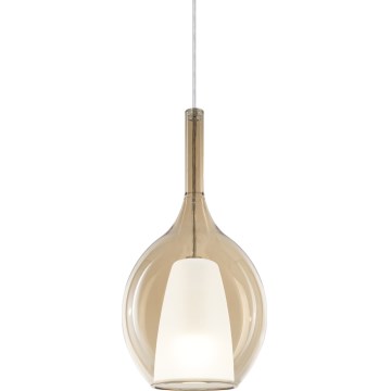 Ideal Lux - Závesný luster na lanku KALIQUE 1xE27/42W/230V pr. 18 cm dymovo-béžová
