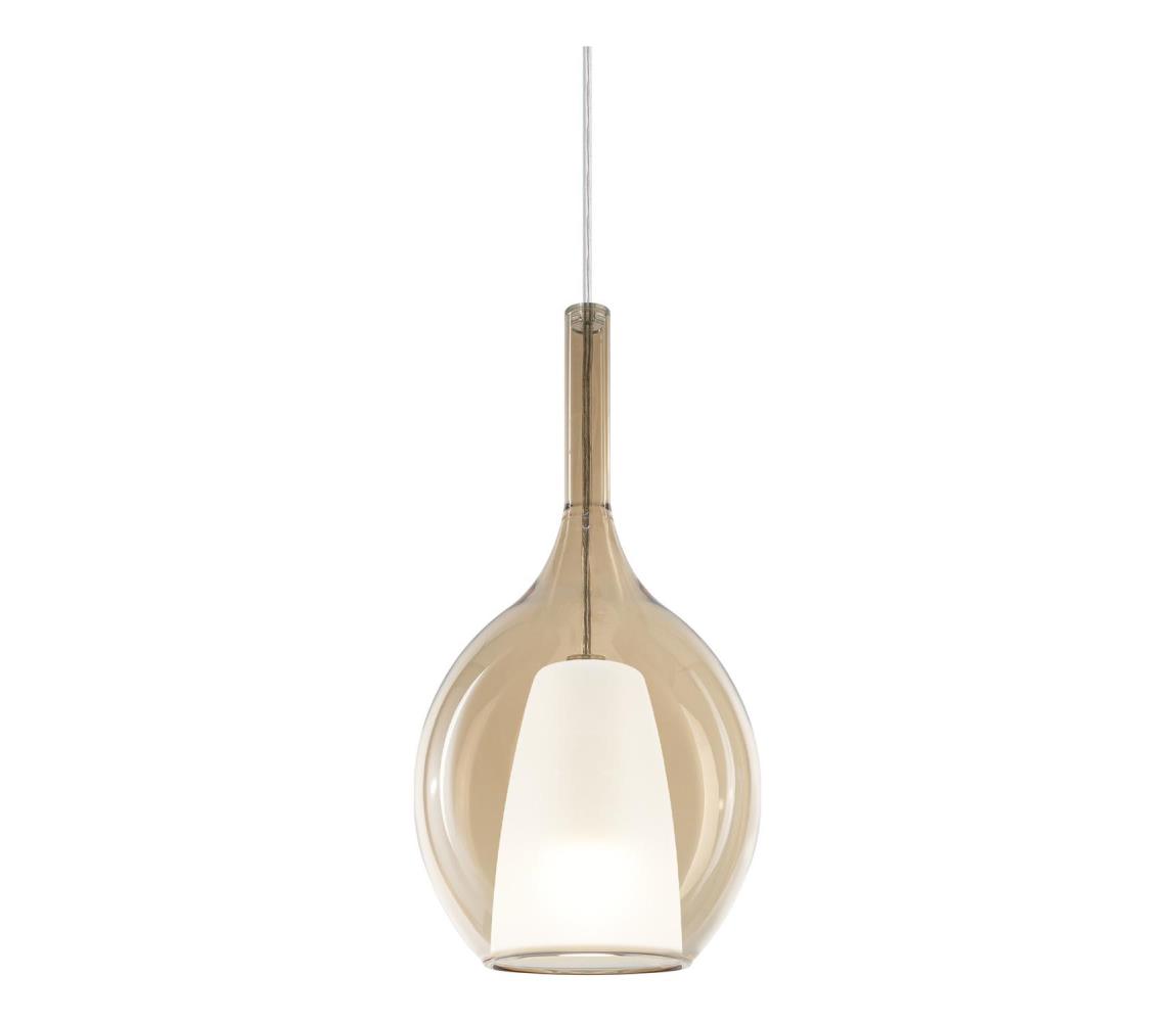 Ideal Lux - Závesný luster na lanku KALIQUE 1xE27/42W/230V pr. 18 cm dymovo-béžová 360003