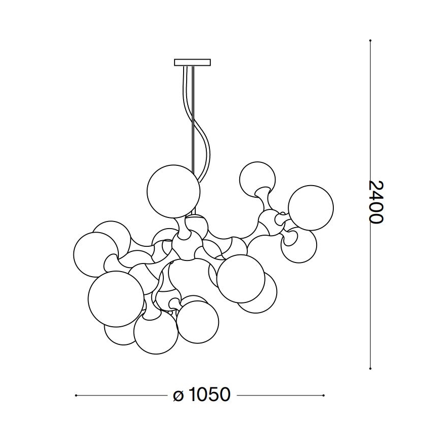 Ideal Lux - Závesný luster na lanku NODI 15xE14/28W/230V pr. 105 cm lesklý chróm/biela