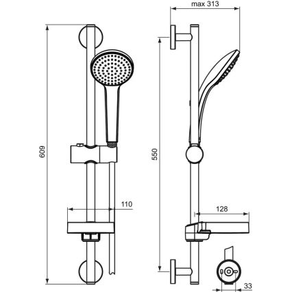 Ideal Standard B9412AA - sprchová súprava IDEALRAIN, lesklý chróm