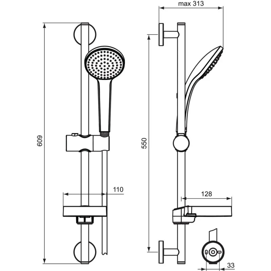 Ideal Standard B9412AA - sprchová súprava IDEALRAIN, lesklý chróm