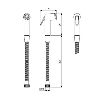 Ideal Standard BC180AA - Ručná bidetová sprcha IDEALSPRAY 150 cm lesklý chróm
