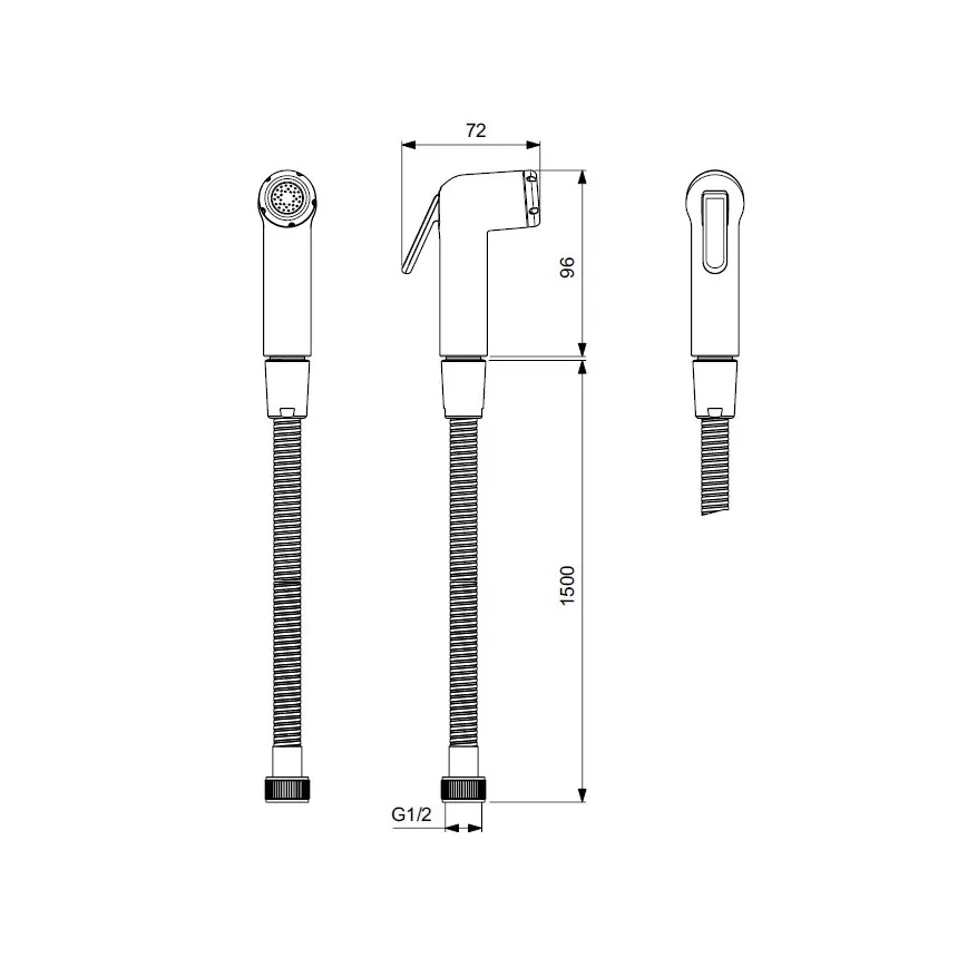 Ideal Standard BC180AA - Ručná bidetová sprcha IDEALSPRAY 150 cm lesklý chróm