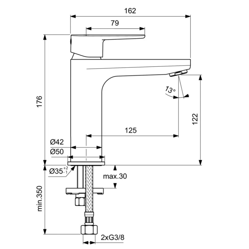 Ideal Standard BC554AA - Umývadlová batéria CERAFINE MODEL O 17,6 cm lesklý chróm