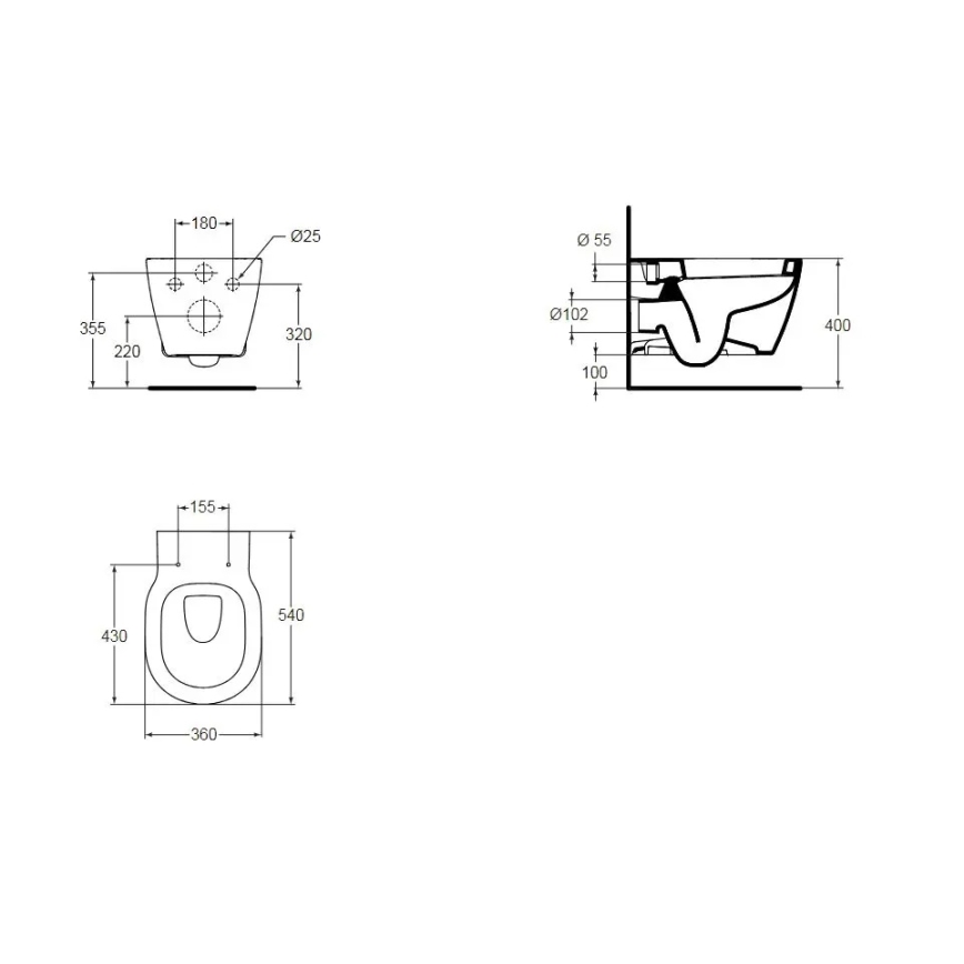 Ideal Standard E823201 - Závesné WC CONNECT keramika/biela