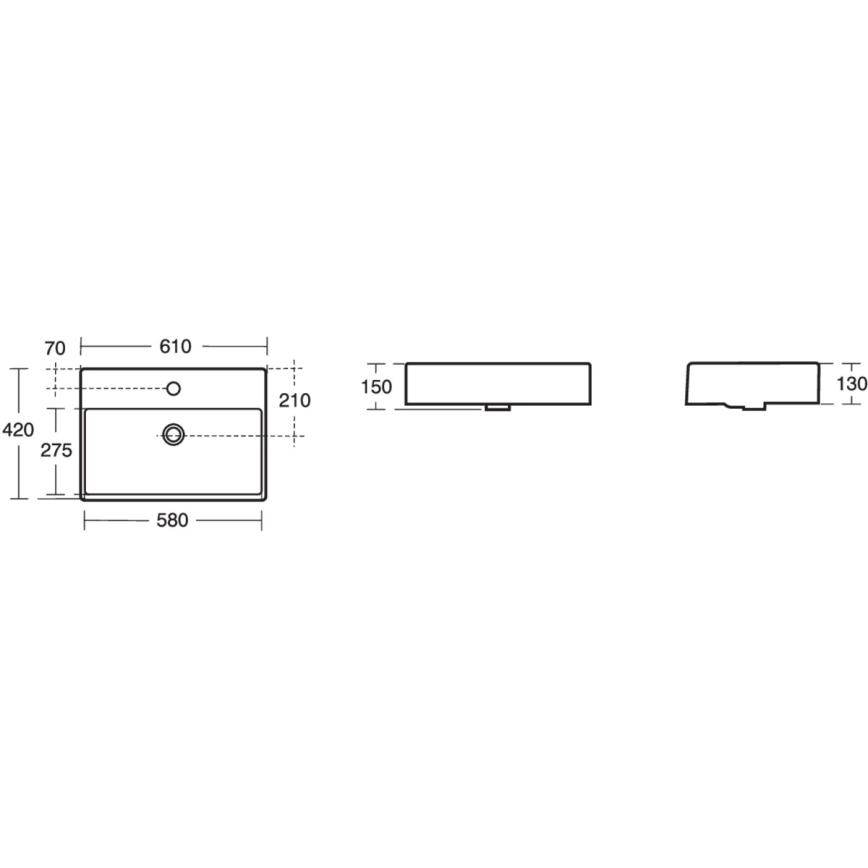 Ideal Standard K078101 - Umývadlo na dosku STRADA 60x42 cm keramika/biela