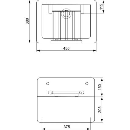 Ideal Standard S593901 - Závesná výlevka s mriežkou DOURO 45,5x38 cm keramika/biela