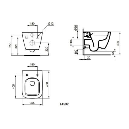 Ideal Standard T459201 - Závesné WC Rimless I.LIFE S keramika/biela