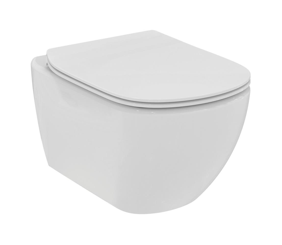 Ideal Standard T536001 - Závesné WC bez oplachového lemu (Rimless) s WC sedátkom SoftClose, TESI keramika/biela T536001