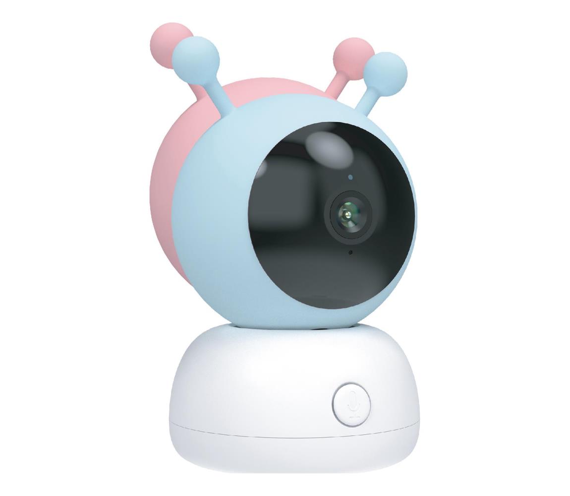 iGET 75020825 - Inteligentná detská videochôvička 2K 5V Wi-Fi ružová/modrá 75020825