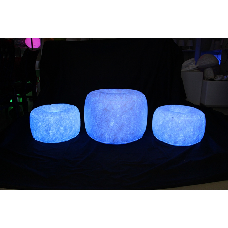 LED Nafukovací taburet s diaľkovým ovládačom LED/5V/50cm