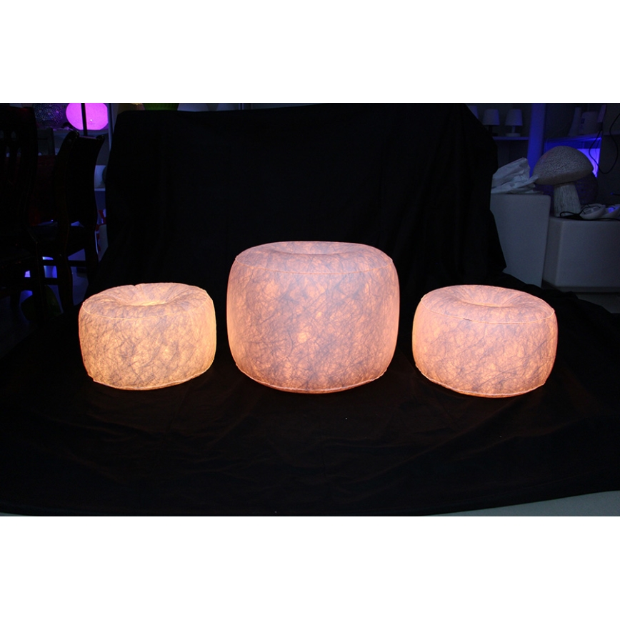LED Nafukovací taburet s diaľkovým ovládačom LED/5V/50cm