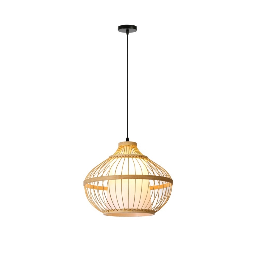 Luster na lanku PINCHOS 1xE27/40W/230V pr. 40 cm bambus
