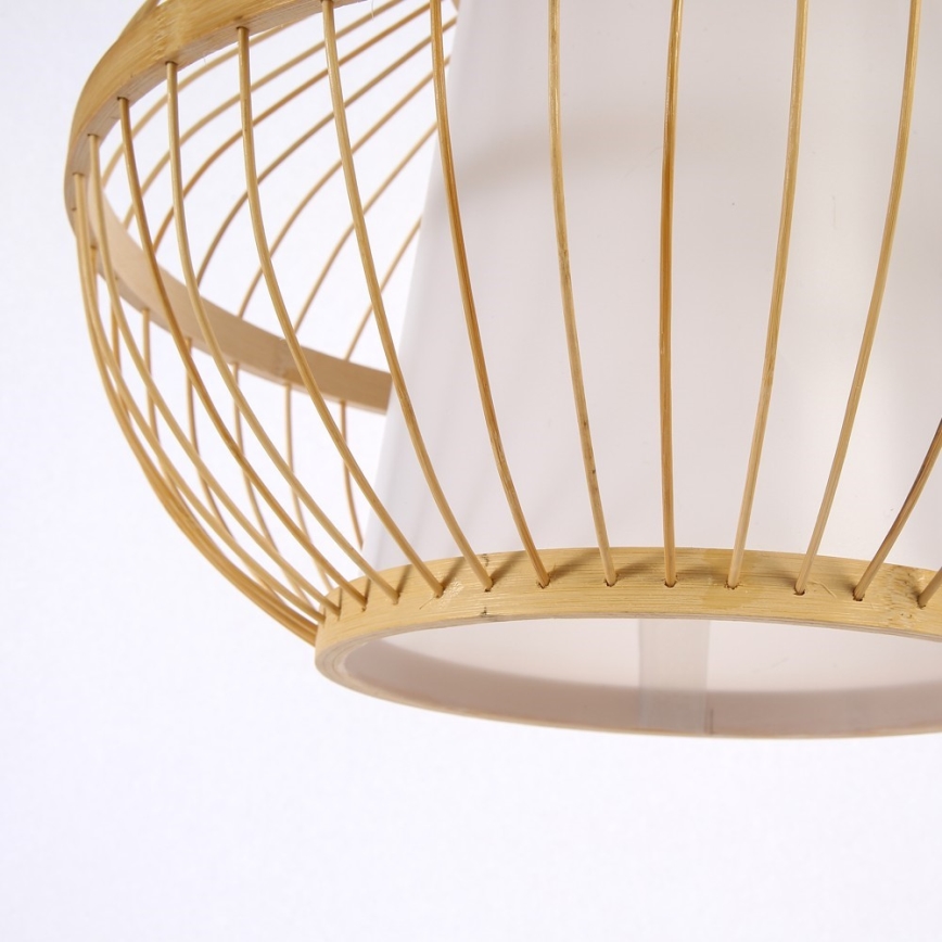 Luster na lanku PINCHOS 1xE27/40W/230V pr. 40 cm bambus