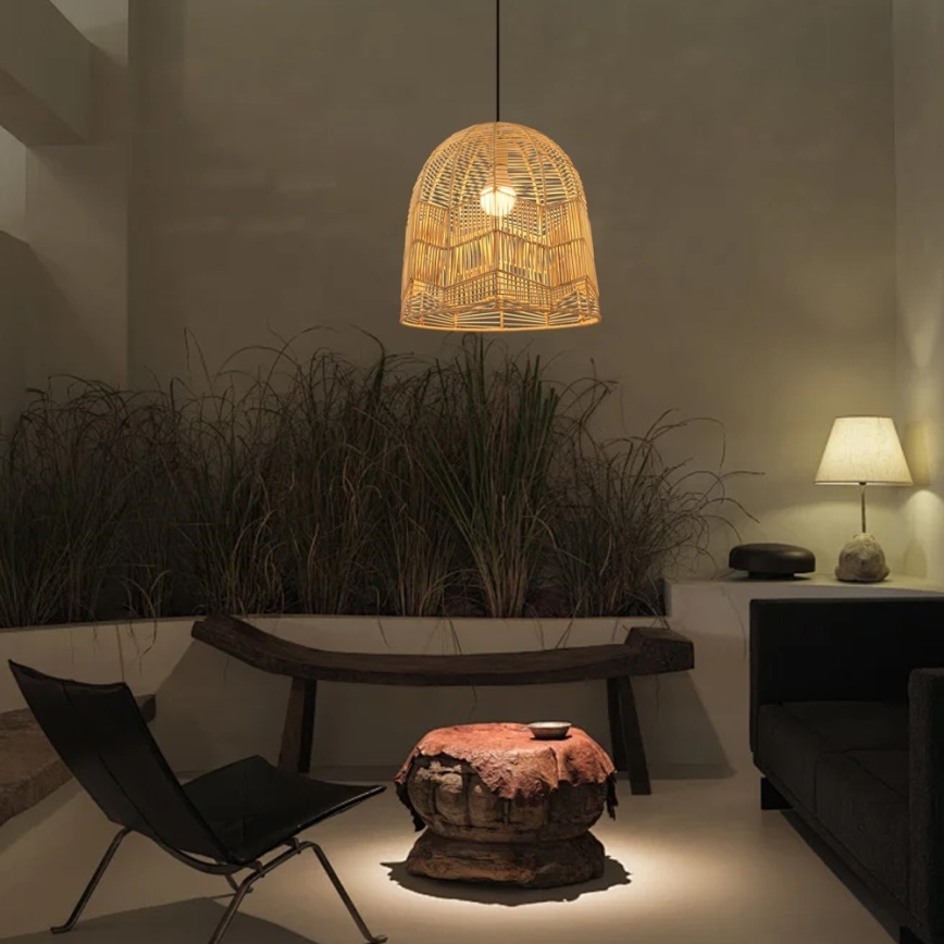 Luster na lanku PELO 1xE27/40W/230V pr. 40 cm ratan