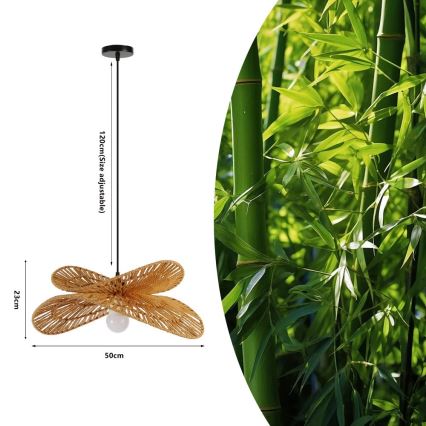 Luster na lanku MARIPOSA 1xE27/40W/230V pr. 50 cm juta