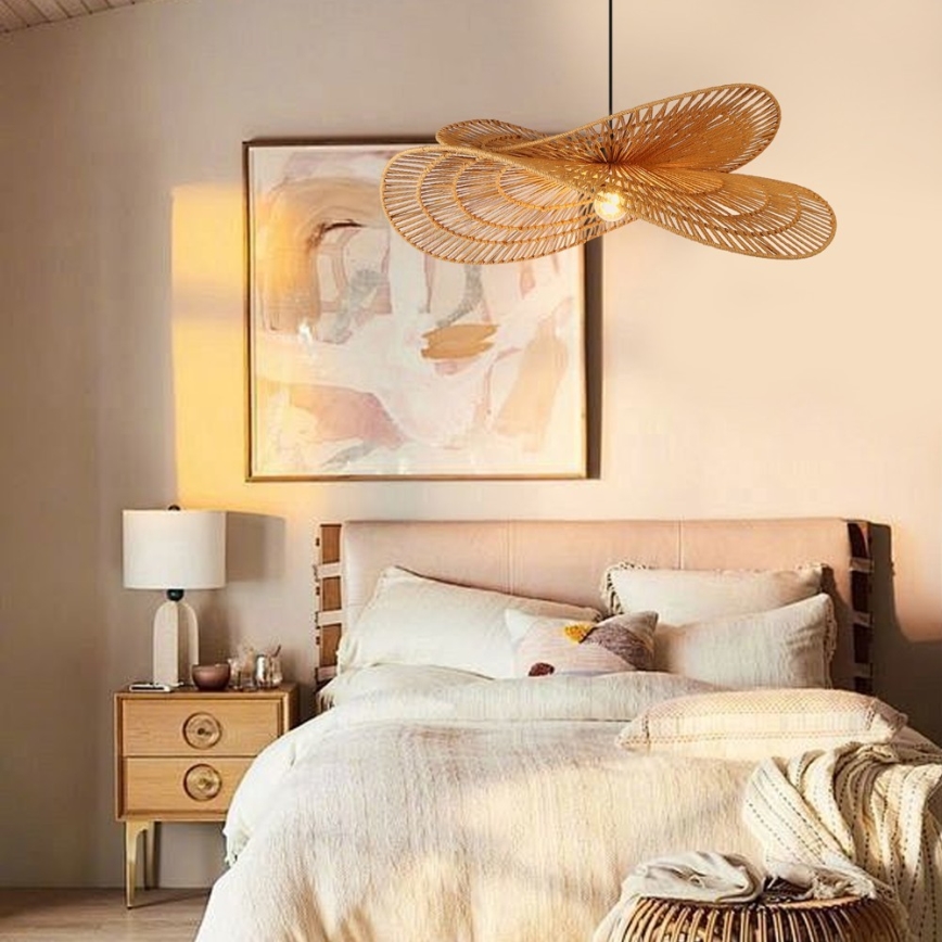 Luster na lanku MARIPOSA 1xE27/40W/230V pr. 80 cm juta