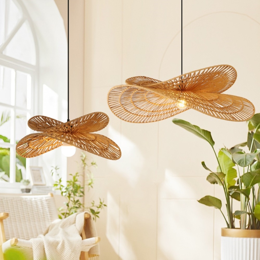 Luster na lanku MARIPOSA 1xE27/40W/230V pr. 80 cm juta