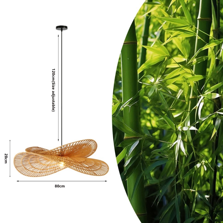 Luster na lanku MARIPOSA 1xE27/40W/230V pr. 80 cm juta