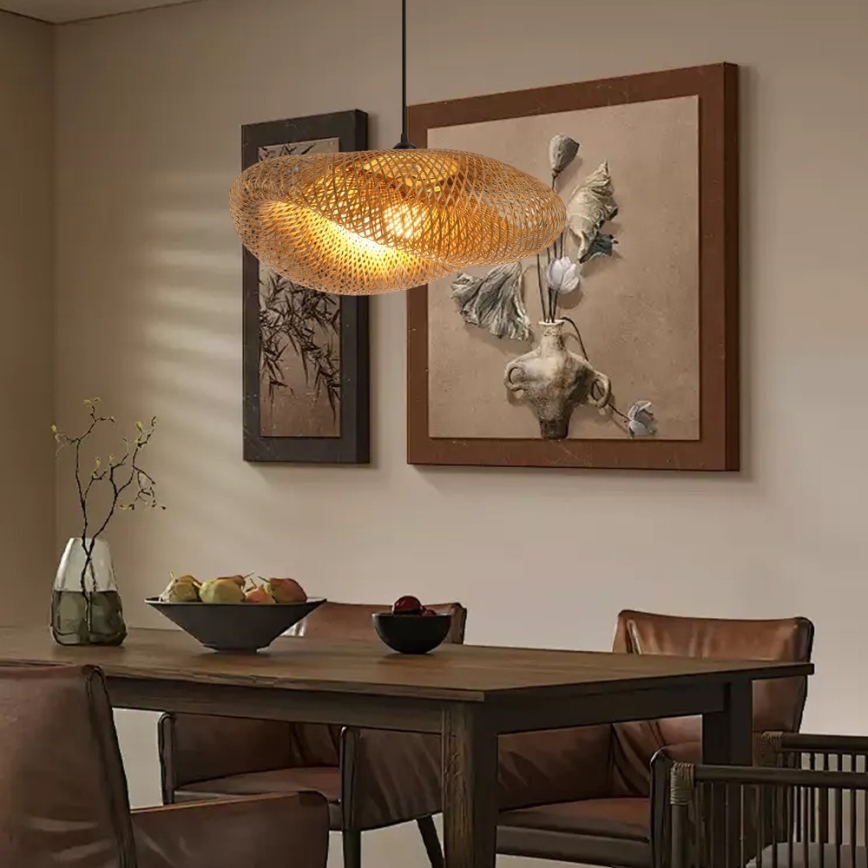 Luster na lanku HILO 1xE27/40W/230V pr. 60 cm bambus