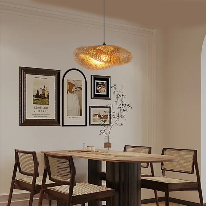 Luster na lanku HILO 1xE27/40W/230V pr. 60 cm bambus