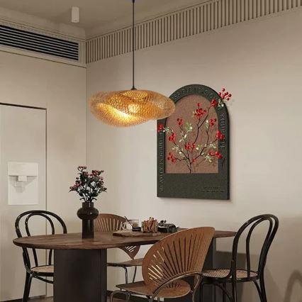 Luster na lanku HILO 1xE27/40W/230V pr. 60 cm bambus